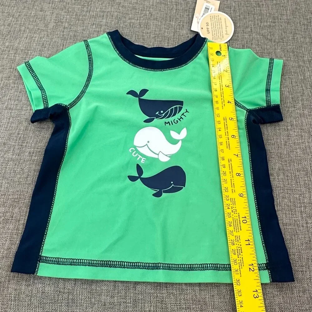 NEW! First impressions Baby Boys Swim Top 24 Months Sun Valley Green UPF50 Polye